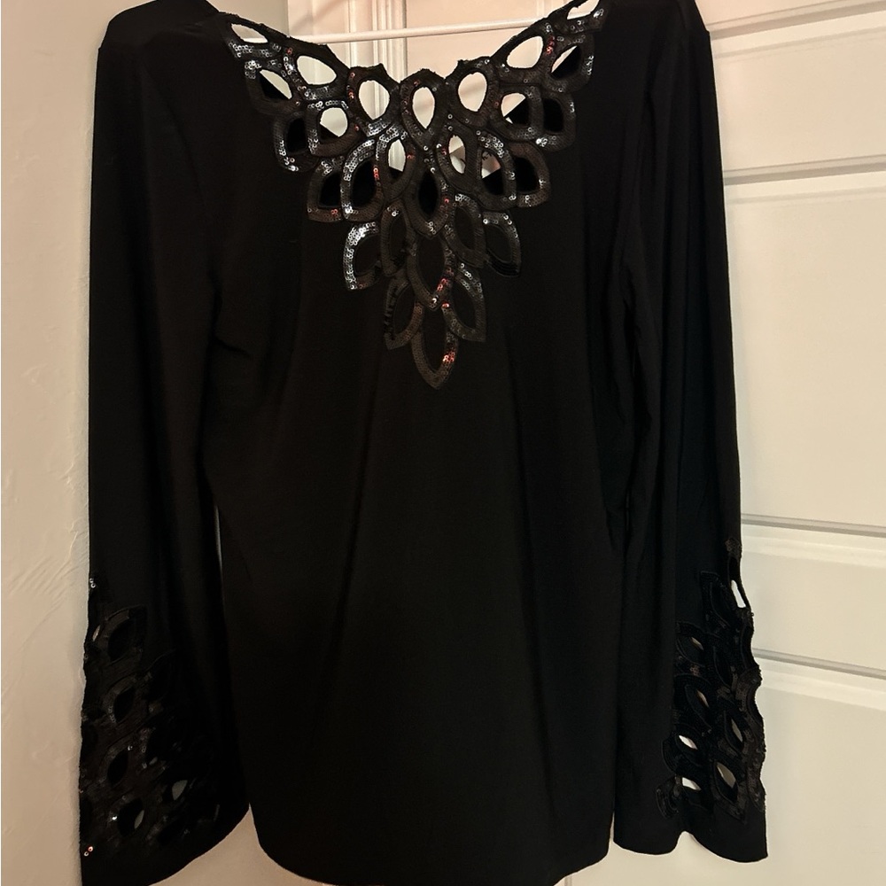Joseph Ribkoff Black Cutout Blouse
